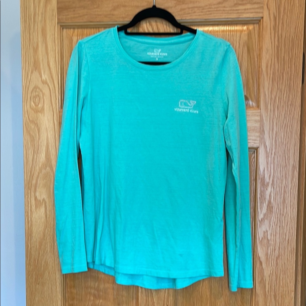 Vineyard Vines Aqua Long Sleeve Tee
